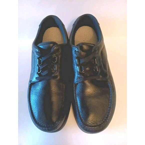 Sas Bout Time Size 9 Black Pebbled Leather Moc Toe Walking Oxfords Comfort Shoes main image 4